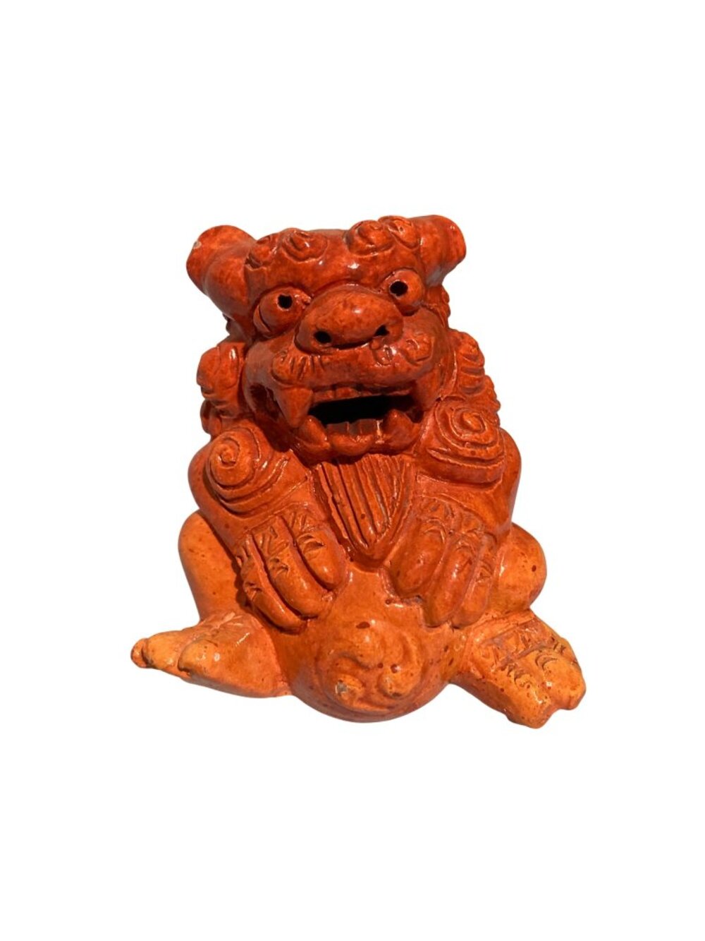 Vintage Pier One Imports Orange Guardian Foo Dog